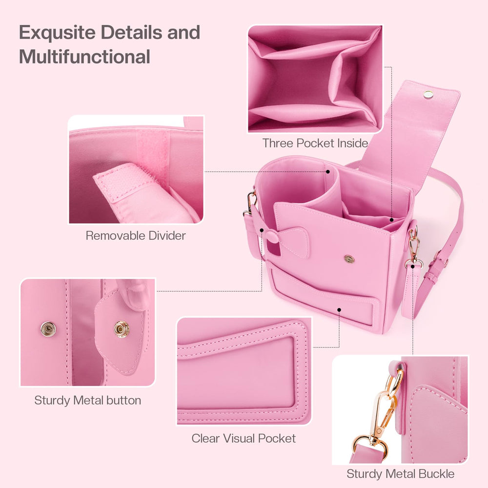 TCJJ pink bag holding a Stanley tumbler securely to show fit and grip