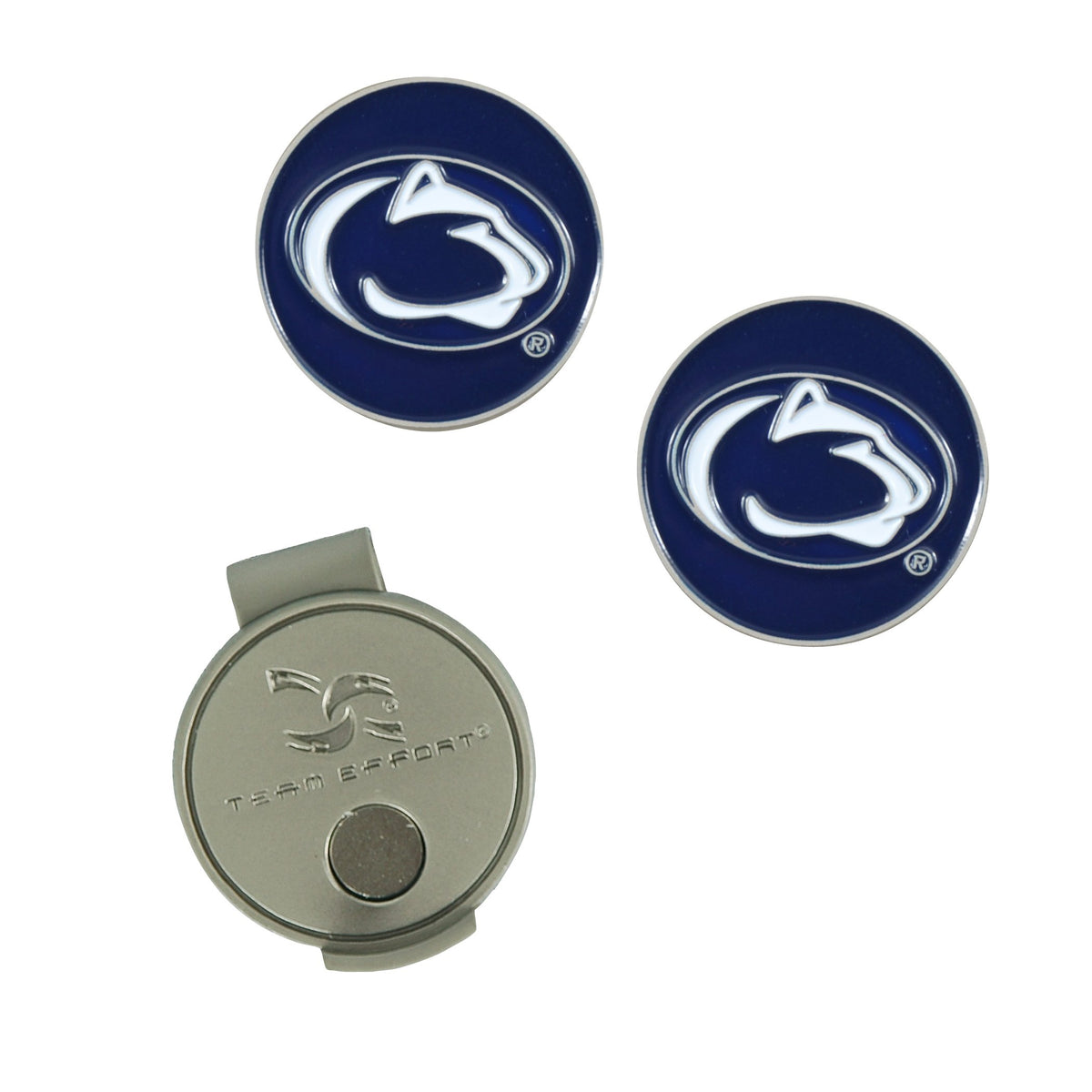 Team Effort hat clip front view showing Penn State markers and convenient magnetic hold