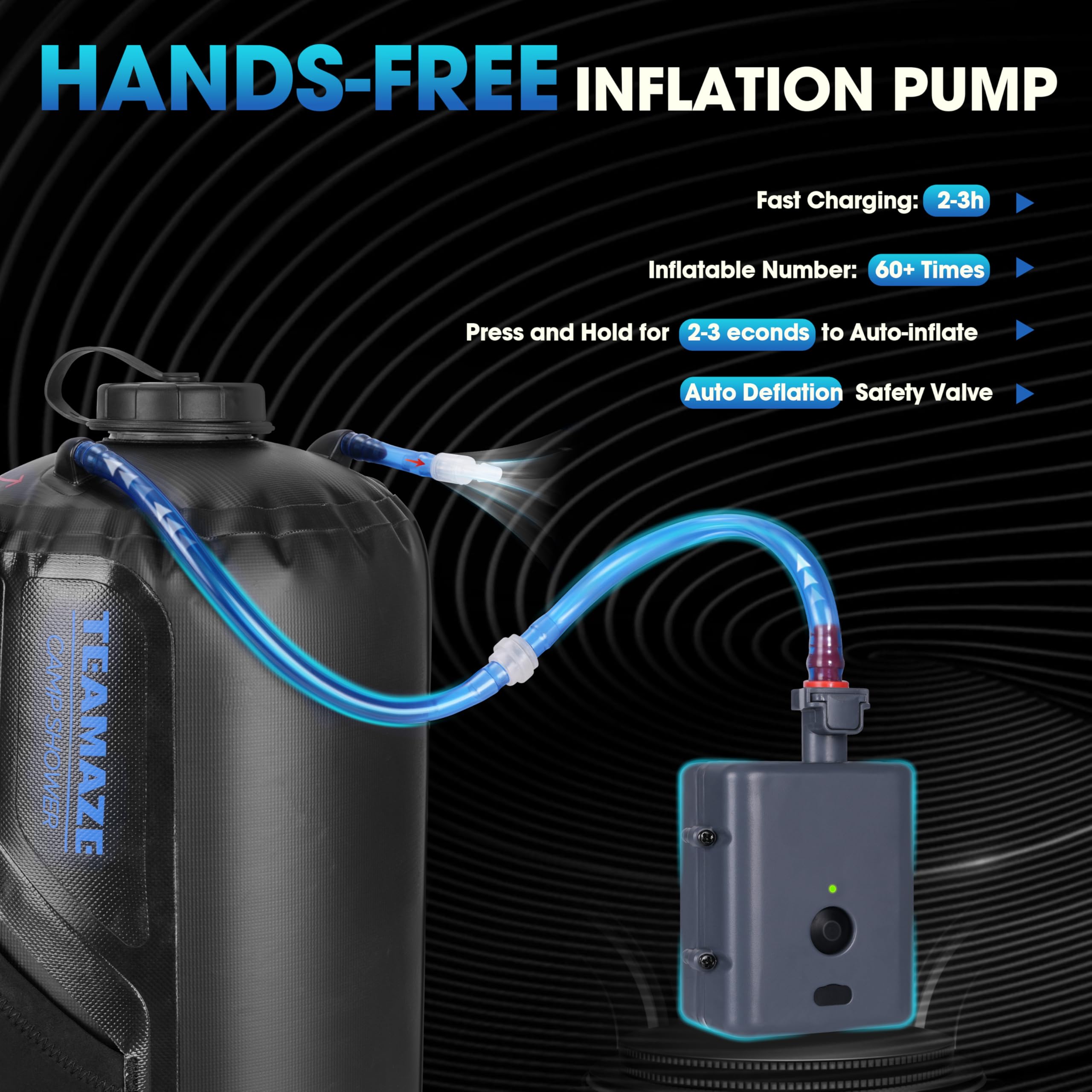 Teamaze folded compact size inside a backpack for effortless transport
