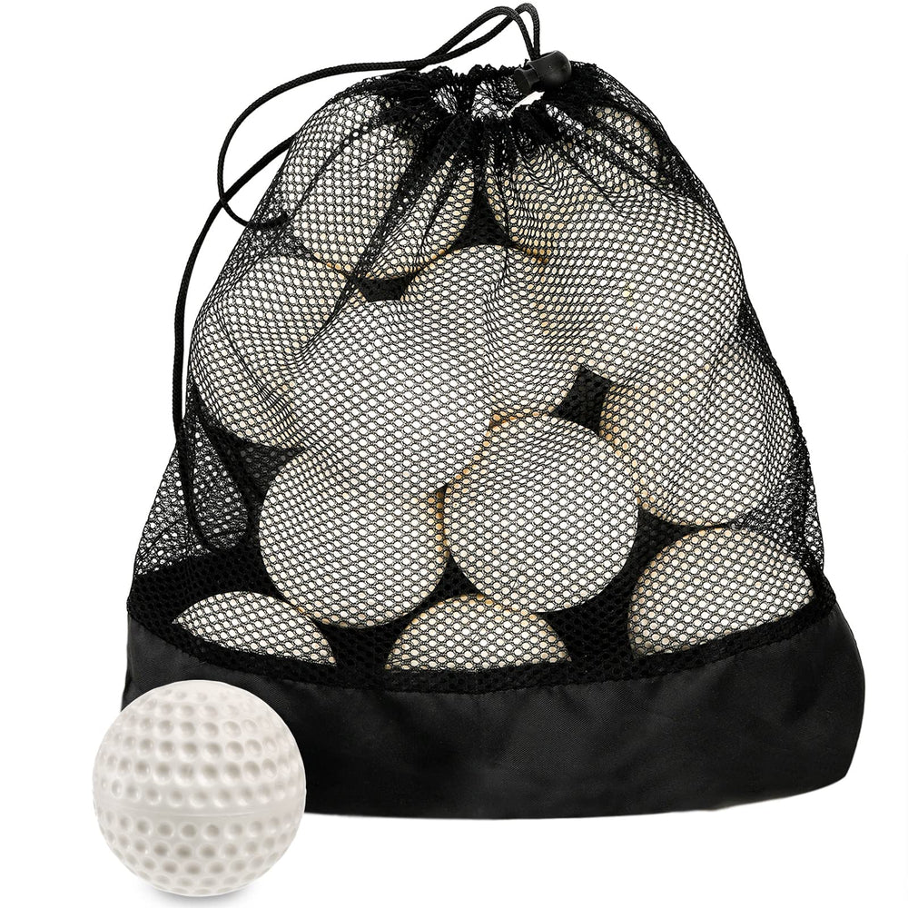 Tebery front packaging showing 12 white dimpled baseballs for reliable practice