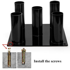 Tebery top view showing slot spacing that secures different bar diameters benefit