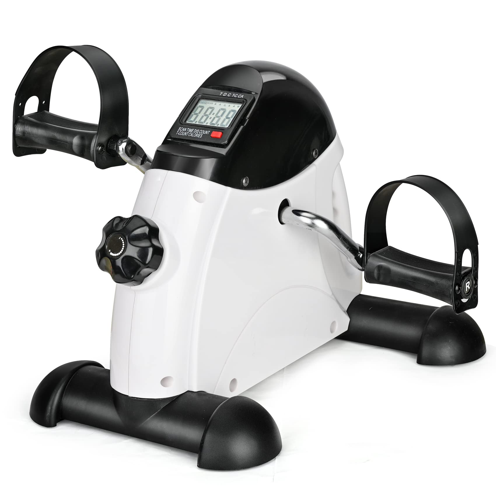 TECHMOO front view showing compact pedals and stable base for discreet exercise