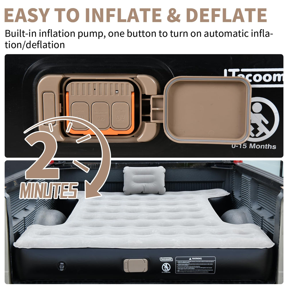 Tecoom mattress next to ruler showing exact fit for 5.5–5.8ft beds benefit