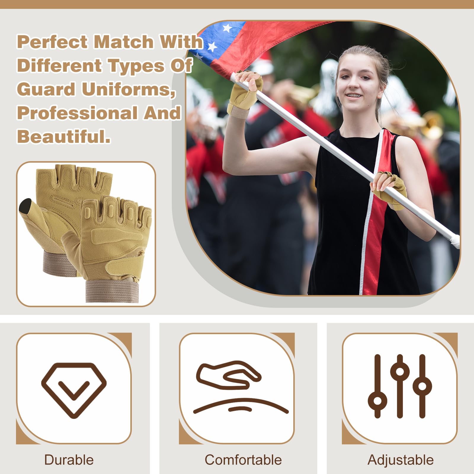 Teenyyou gloves in use with flag showing improved grip and control during routine