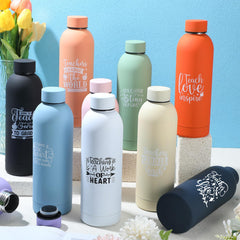 Teenyyou bottle next to ruler showing 9-inch height and compact profile