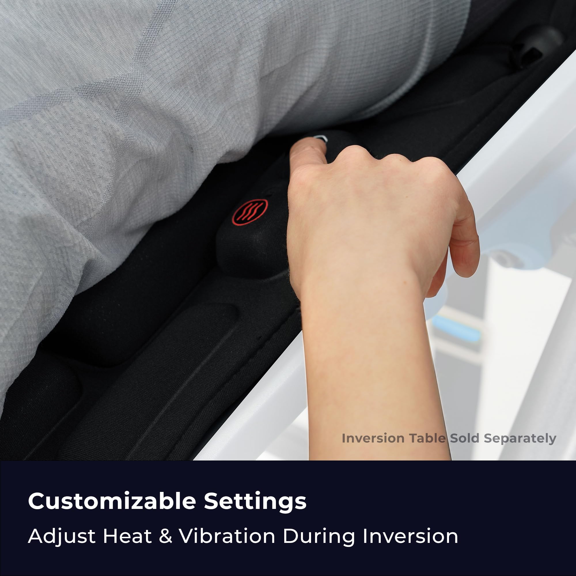 TEETER cushion installed on X3 inversion table demonstrating secure fit
