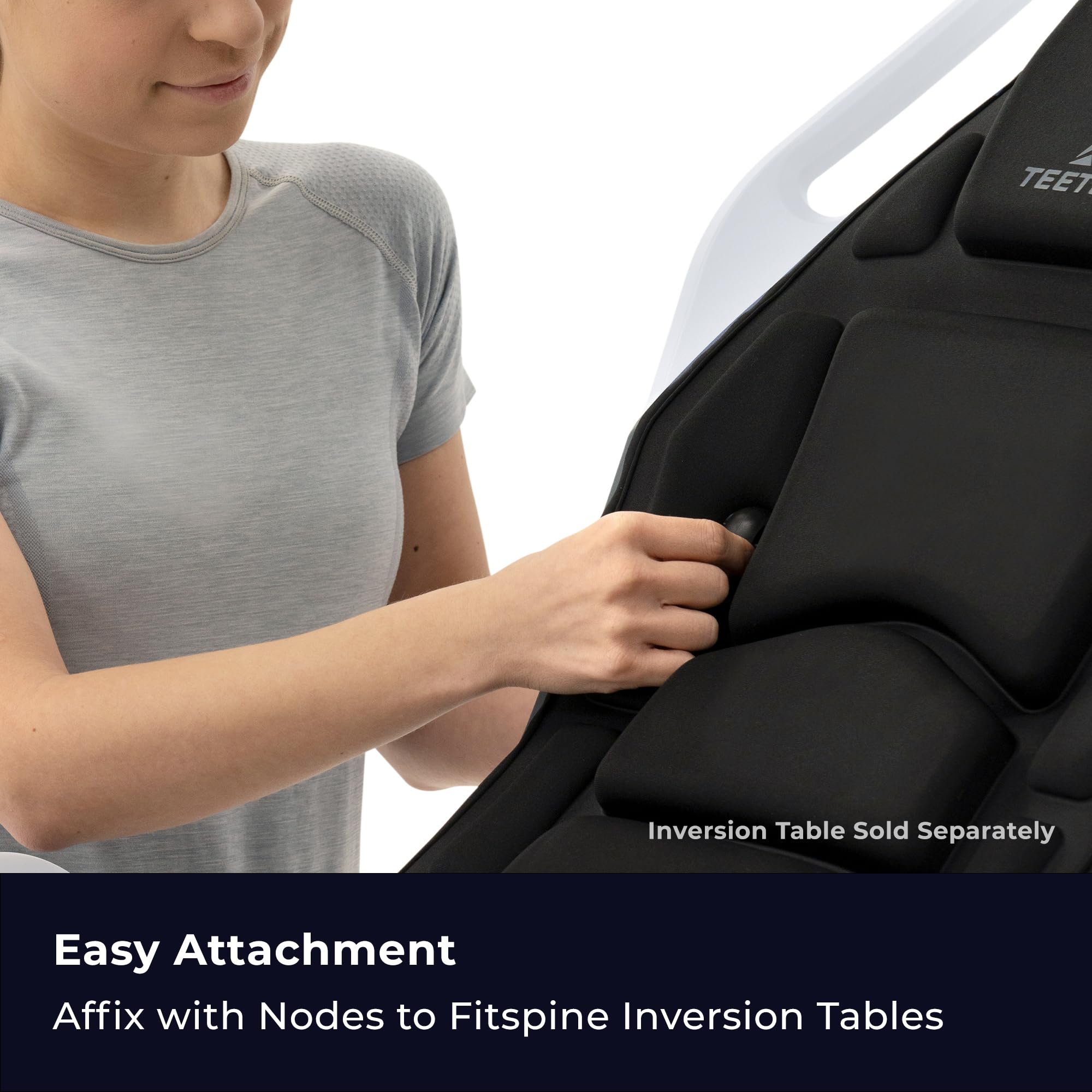 TEETER cushion in a home gym setting illustrating enhanced inversion comfort