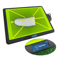 TeeTime mat being used in a backyard demonstrating practical training benefit