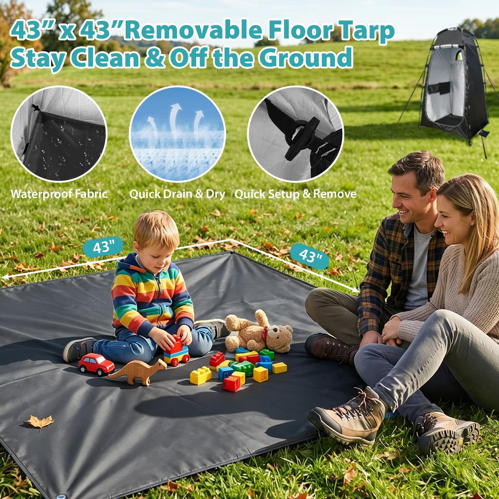 Telergyus set up on a beach providing private sun-safe shelter