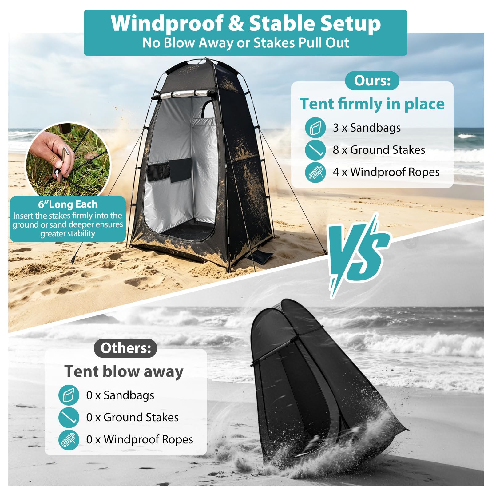 Telergyus rear zipper window for ventilation and hose pass-through