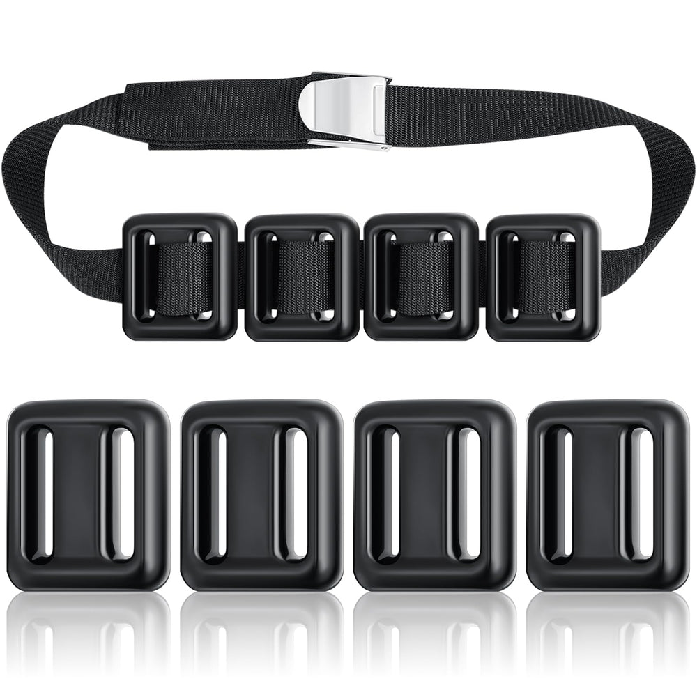 Tellegloww front packaging showing four coated weights and nylon belt for easy transport