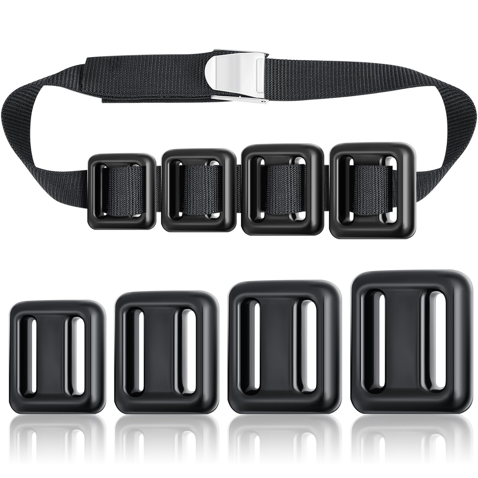 Tellegloww full kit front view showing weights and nylon belt for compact travel