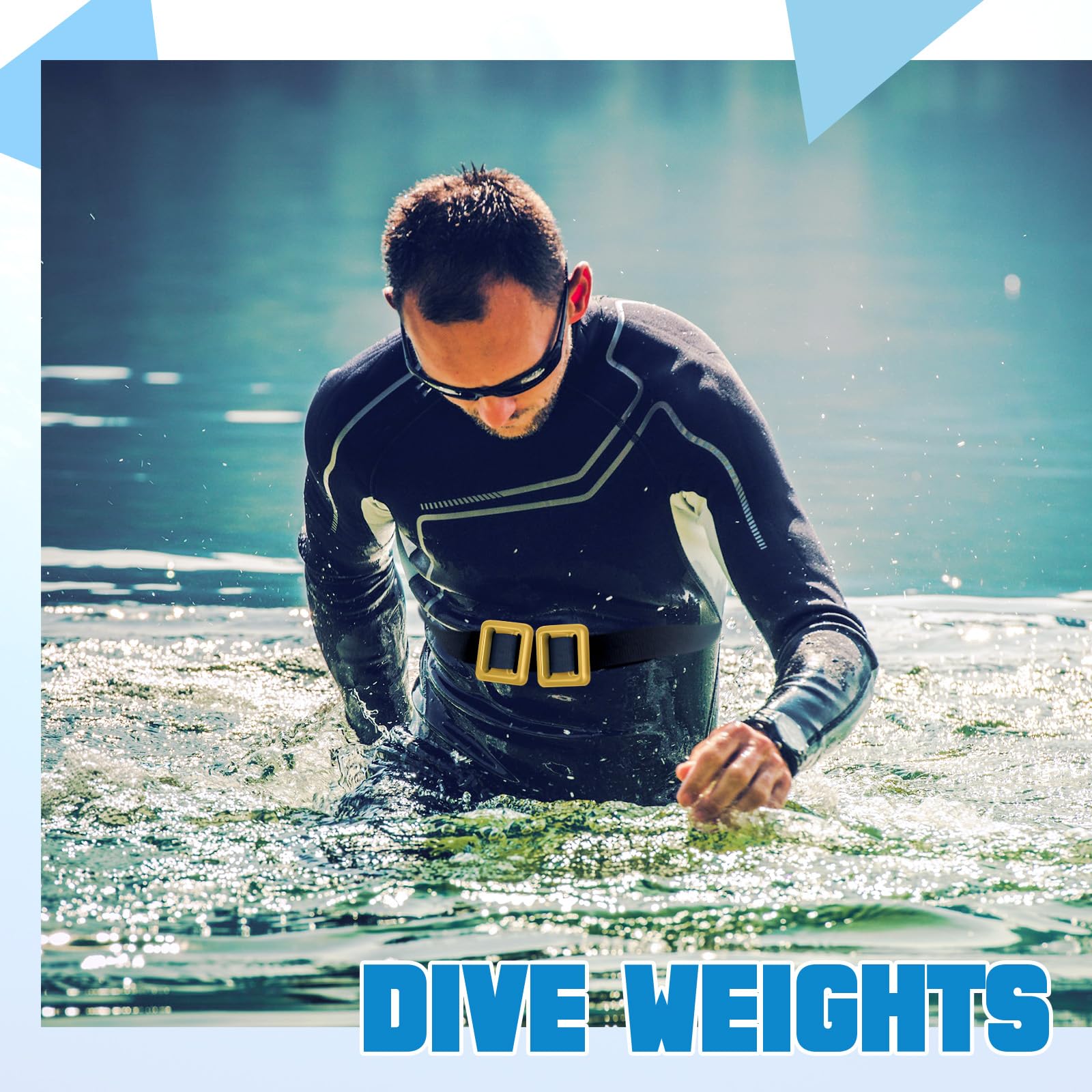 Tellegloww diver using weights while spearfishing showing streamlined performance