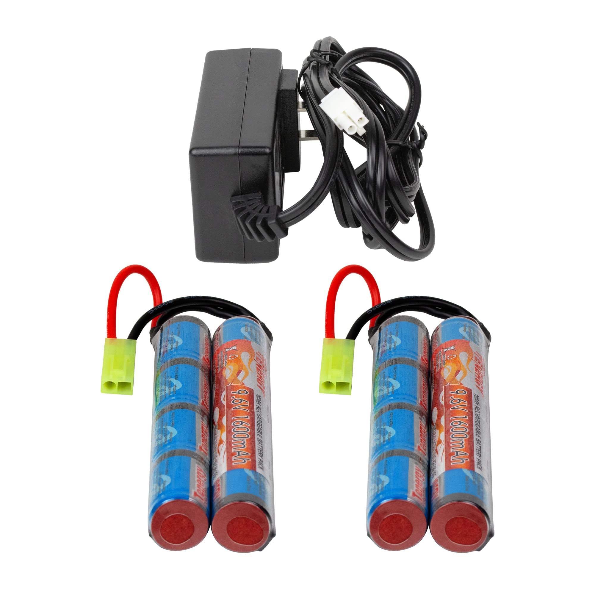 Tenergy charger front view with indicator lights showing safe and clear charging