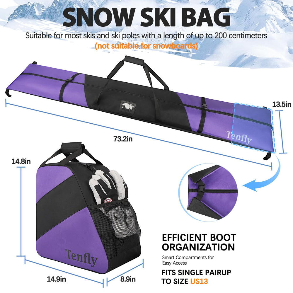 TENFLY boot bag front zipper detail offering fast, easy access