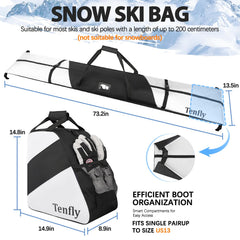 TENFLY boot bag zipper detail highlighting quick access and secure pack benefit