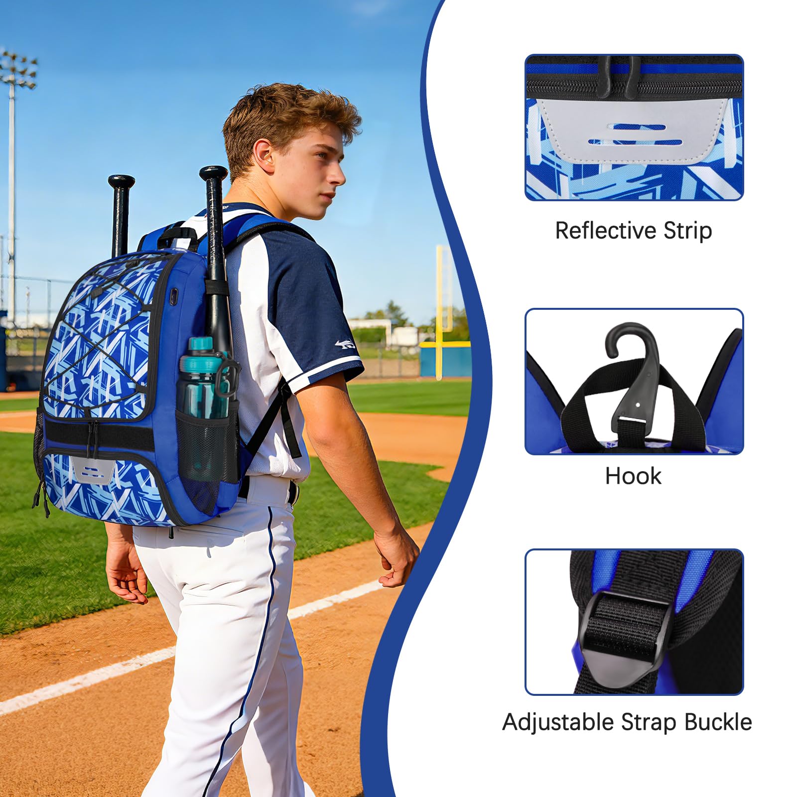 TENFLY heavy-duty fence hook close-up keeping bag elevated and easy to reach