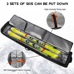 TENFLY interior padding detail showing foam protection for skis and edges
