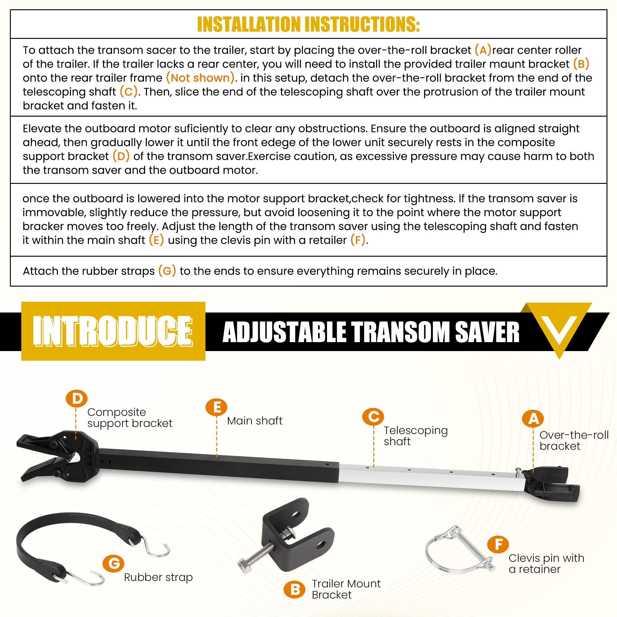 TENGBASE lower unit contact point protecting transom and engine mounts