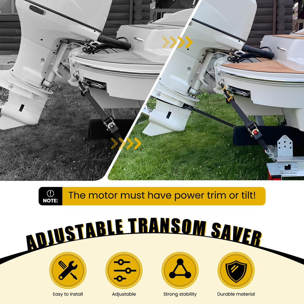 TENGBASE mounted on trailer securing outboard to reduce road shock