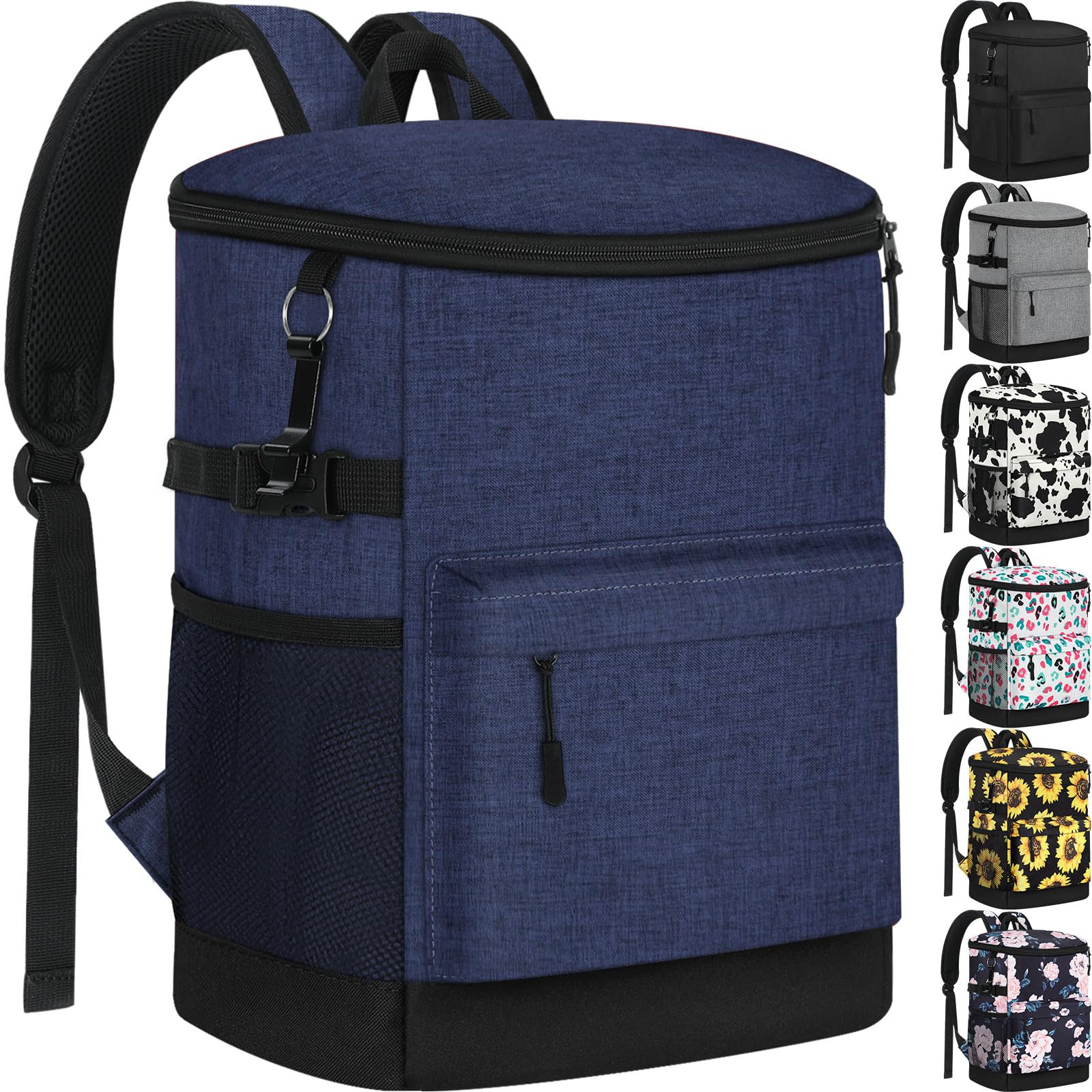 Tenot backpack front view showing structured cooler and organized pockets for convenience