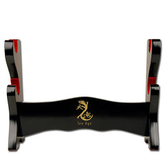 Tenryu MA-2SD front view showing black lacquer stand and two-sword display benefit