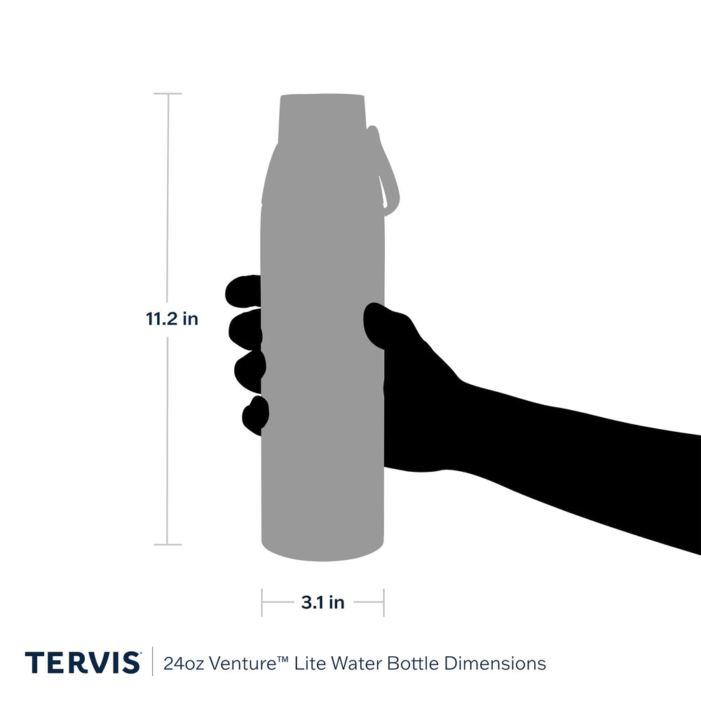 Hand holding Tervis to show scale and comfort handle, easy to carry
