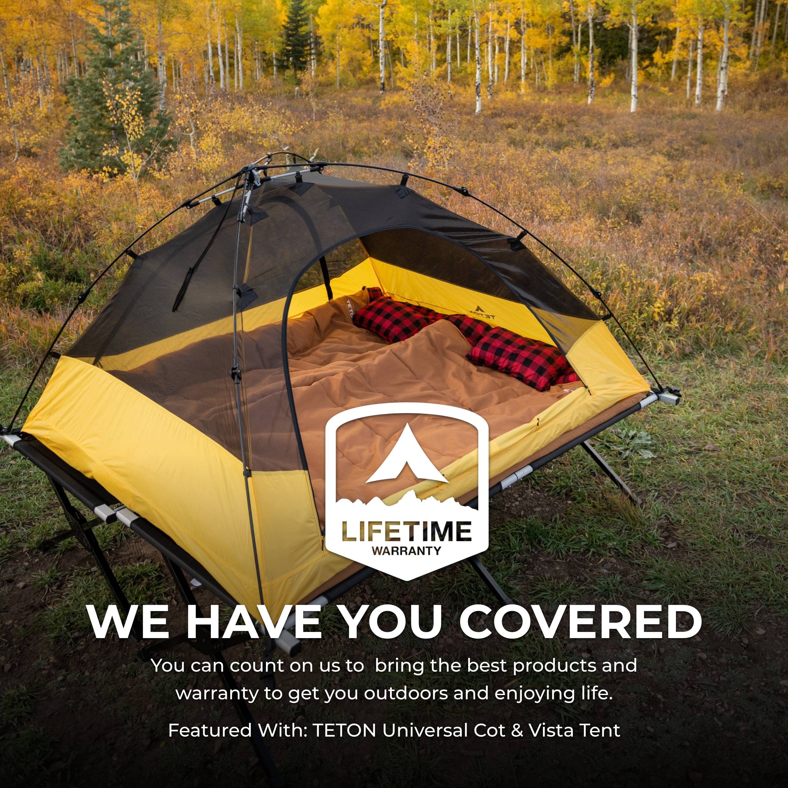 TETON Sports sleeping bag at campsite on pad demonstrating use in cold-weather setting