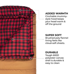 TETON Sports mummy hood cinched around pillow to retain warmth and keep pillow clean
