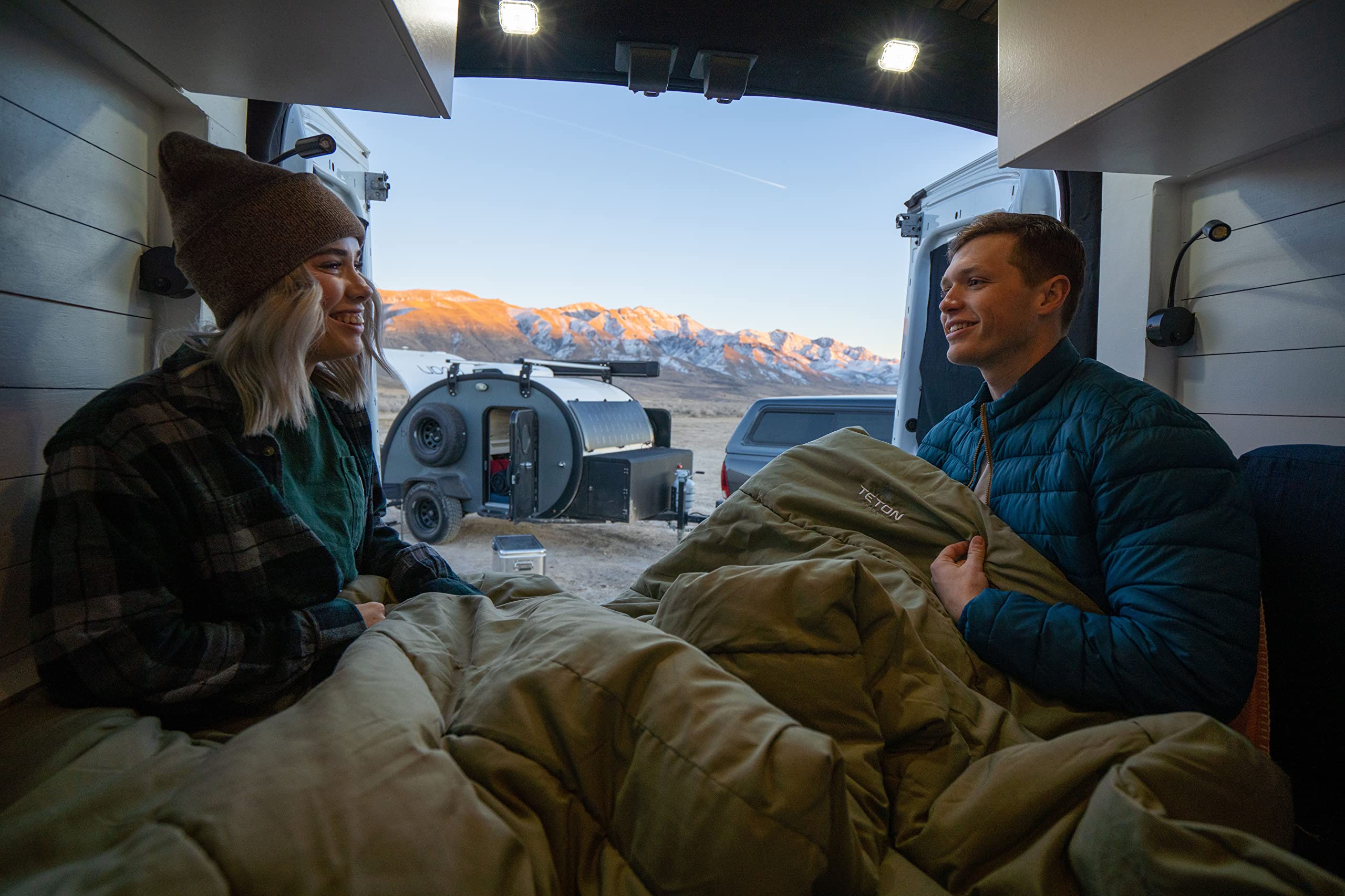 TETON Sports Evergreen on sleeping pad showing added insulation benefit