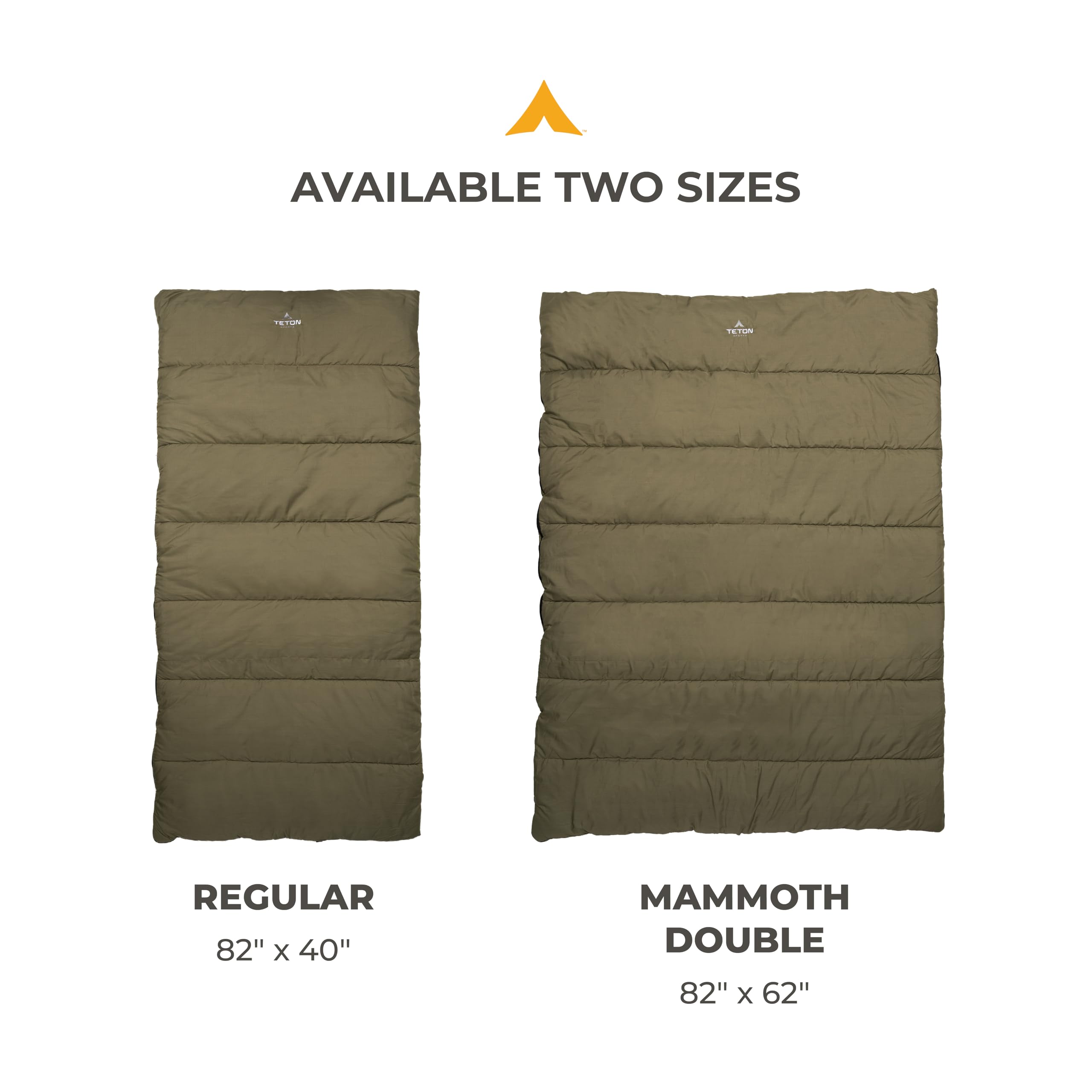 TETON Sports two Evergreen bags zipped together showing couple sleep option
