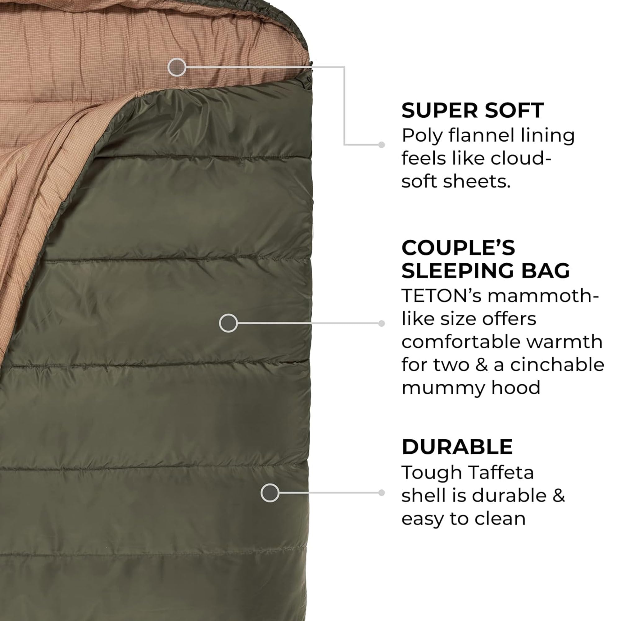 TETON Sports couple using the double bag for shared campsite comfort