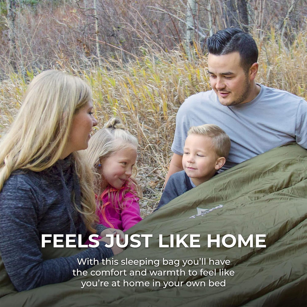 TETON Sports sleeping bag stuffed in included durable stuff sack