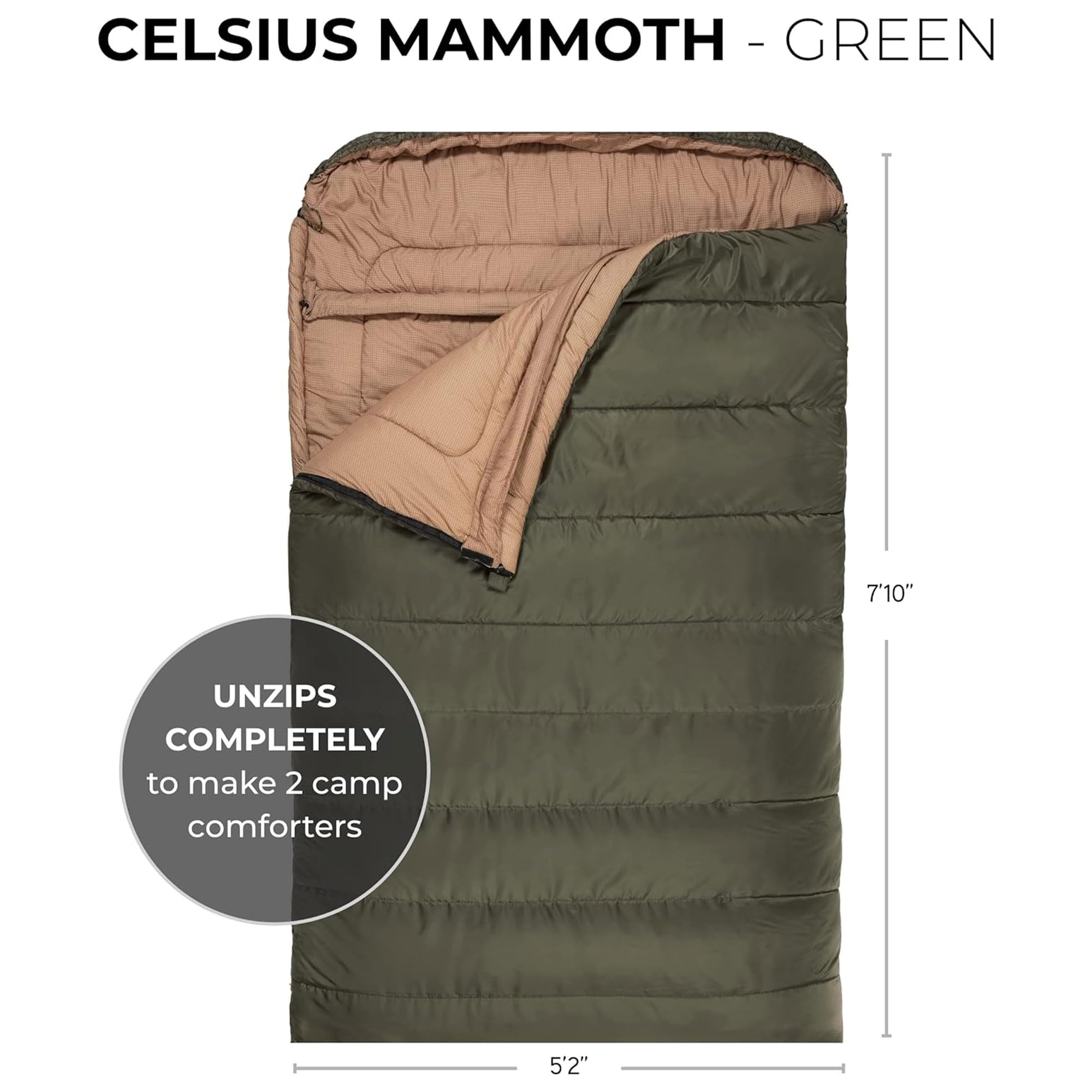 TETON Sports zipper and draft tube close-up keeping warmth sealed
