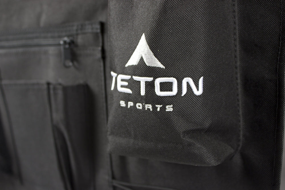 TETON Sports under-cot hammock loaded with boots and pack to keep gear off the ground