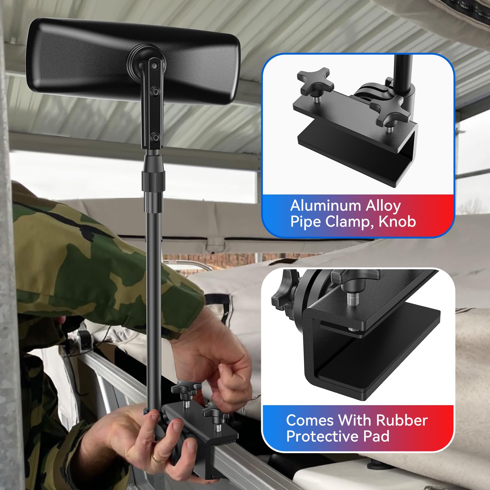 Tewgug clamp closeup highlighting aluminum alloy clamp stability benefit
