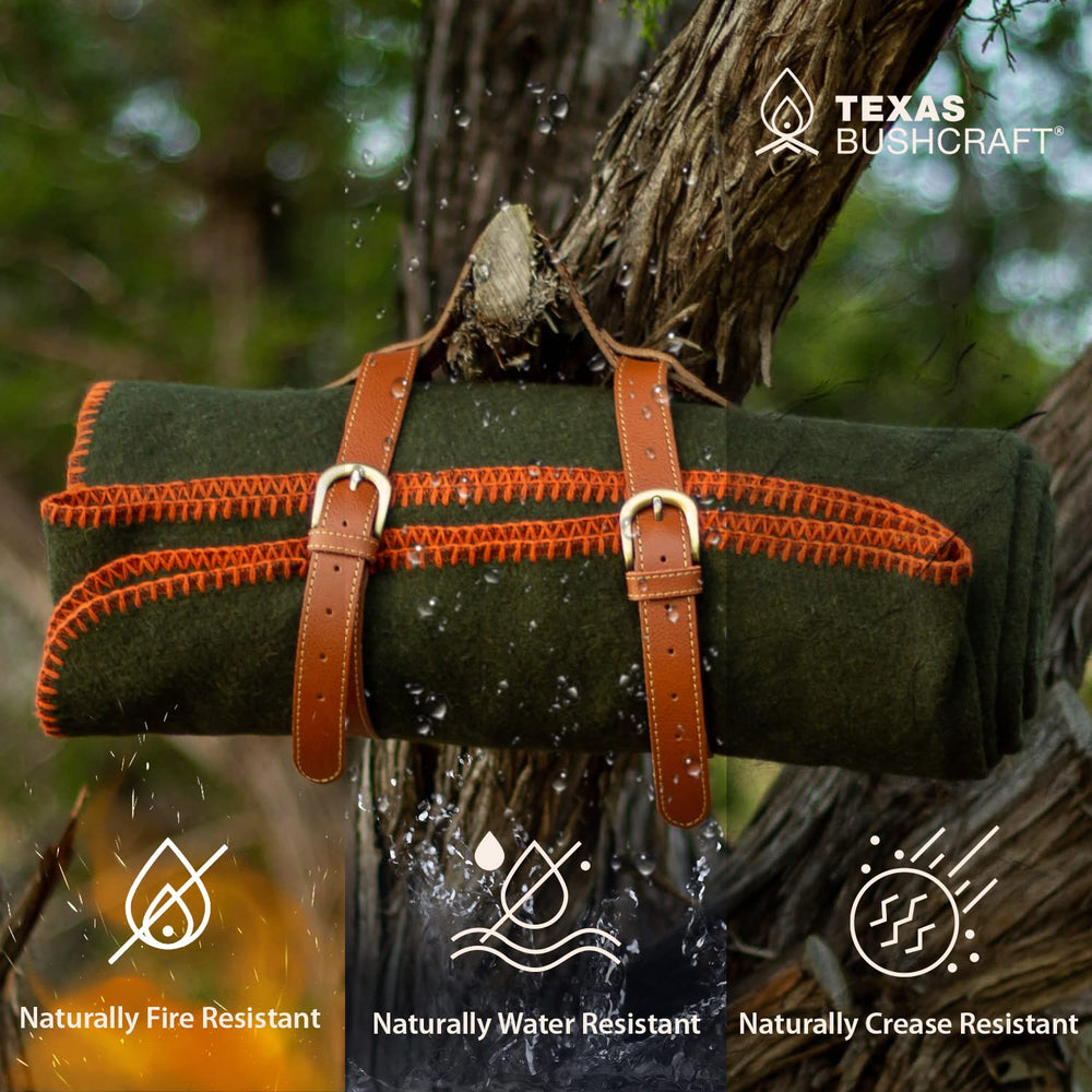 Texas Bushcraft double-stitched edge detail demonstrating reinforced durability and longevity