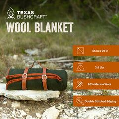 Texas Bushcraft blanket rolled and packed compactly for lightweight travel convenience