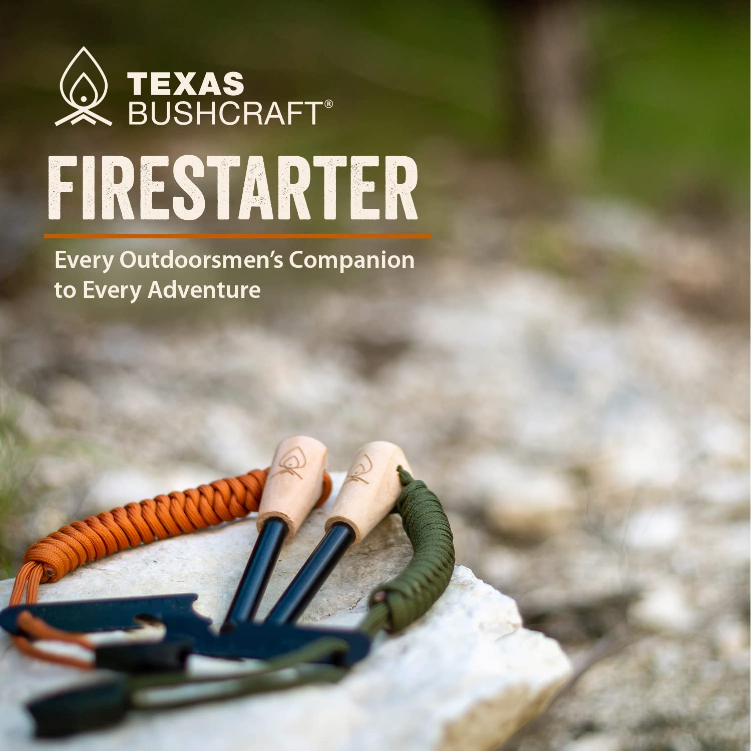Texas Bushcraft paracord bracelet on wrist offering quick-deploy survival cord