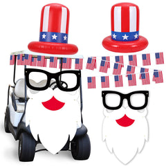 Teyva Daily front packaging showing full patriotic golf cart kit for easy setup