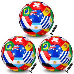 Teyva Daily front view of three world flag balls showing colorful design, great visual appeal