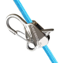 TFORESTER front view of hook showing compact stainless-steel design and quick-release
