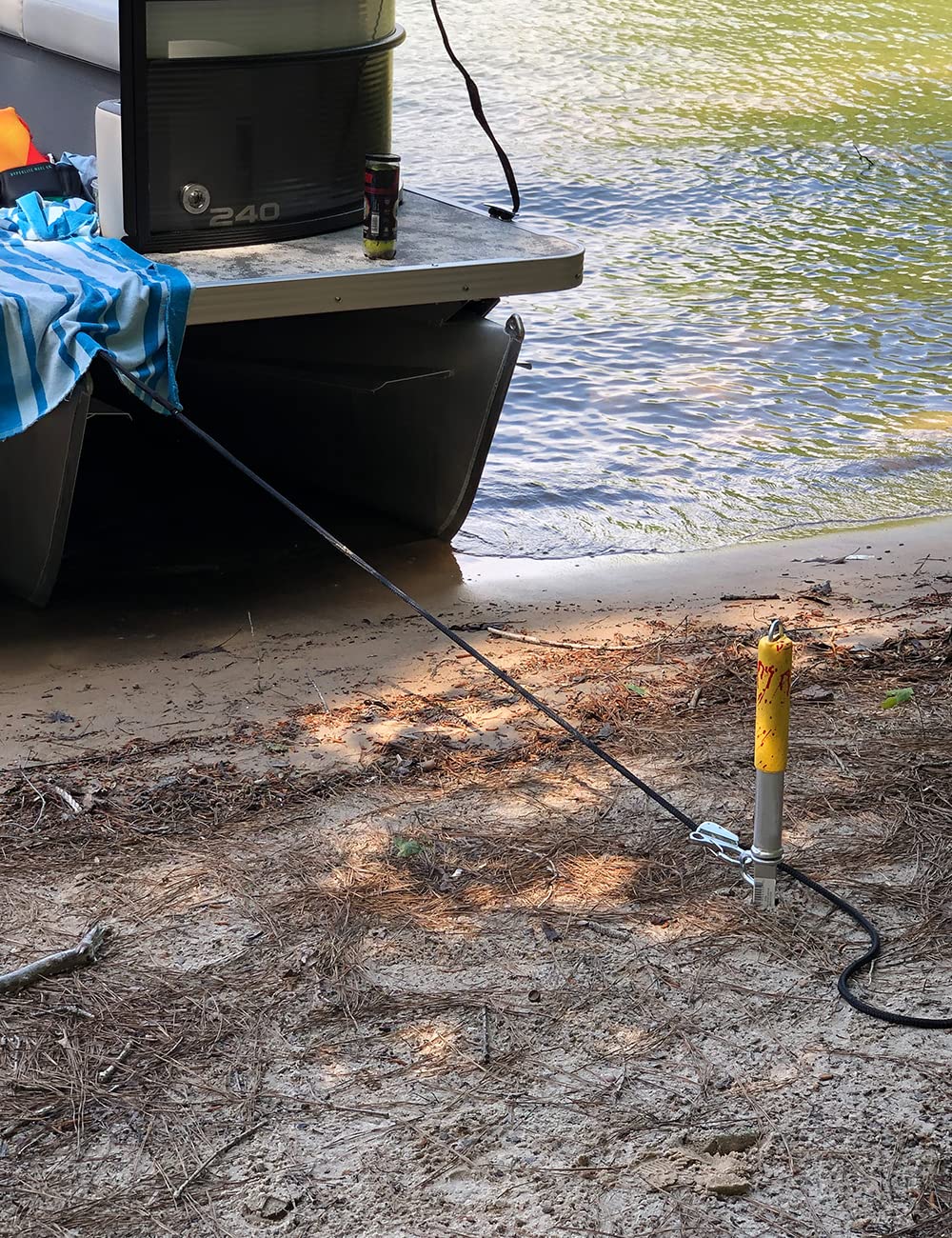 TFORESTER attached to anchor illustrating secure hold and marine suitability