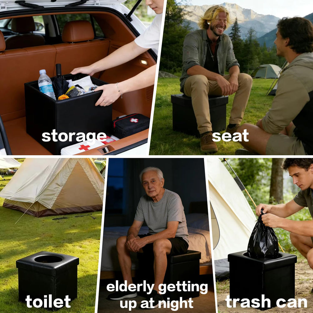 Tfulad unfolded seat showing lid and ergonomic cushion for comfort