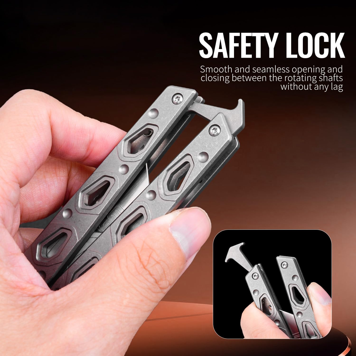 TGZUO blade open side view demonstrating sharp cutting performance