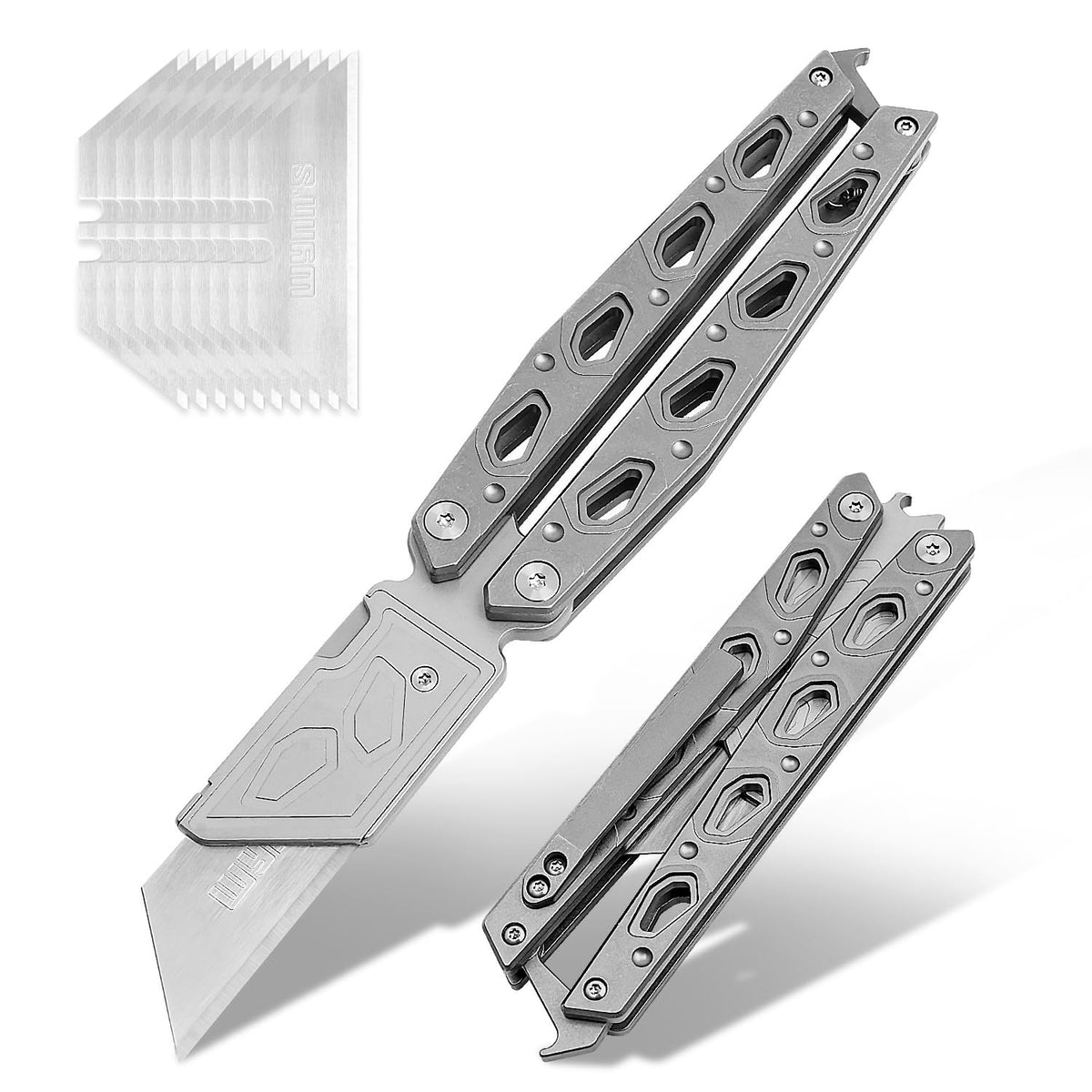 TGZUO front closed titanium knife showing compact carry benefit