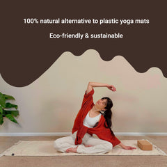 Tharie rolled mat inside cotton drawstring bag for easy transport and storage benefit