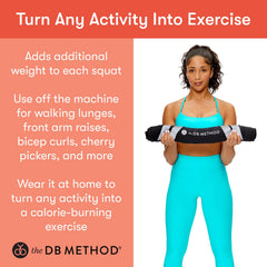 THE DB METHOD DreamBelt buckle detail illustrating secure fastening benefit: prevents slipping