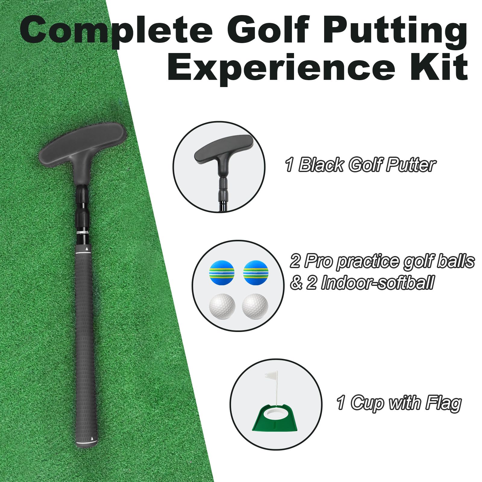 THE GOLFER STORE close-up of rubber grip texture for secure, slip-resistant hold