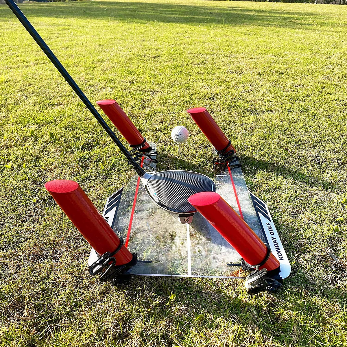 THE GOLFER STORE front view of training aid showing gates and base for practice benefit